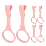 WRITWAA 6 Stück Babybett-Zugringe aus robustem PP, multifunktionale Stehringe für Laufstall & Greifübungen, Kleinkind-Ziehhilfen zur Förderung von Gleichgewicht und Armkraft, pink