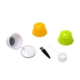 Kissmii 3 StüCk Kaffeekapseln NachfüLlbare Kaffeekapseln Pods Wiederverwendbarer Universal-Kaffeefilter mit LöFfelbüRste für A
