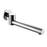 Wanneneinlauf 1/2 Zoll Badewanneneinlauf 180° Schwenkbarer Wannenarmatur Messing Wandmontage Wanneneinlauf Badewanne, 240 Mm Einlauf Zulauf, Chrome Finish, Einzelloch,Für Badezimmer.