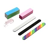 MUCKLILY 6 Stück Teiliges Nagelfeilen Polierblock set mit Doppelseitigen Nagelfeilen Schleifschwamm buffer sowie Nagelbürste Geeignet für Maniküre Nagelkunst und Entfernung von Nagellack