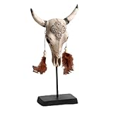 Bison Totenkopf-Dekor, Stierköpfe, Wanddekoration, Ochsenkuhköpfe, Ornament, Longhorns Totenkopf, Wandskulptur, breite Stierstatue, künstlicher Taxidermie