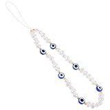 Xinjoduz Handyanhänger Evil Eye Anhänger Kette Telefon Handykette Perlen Kurz Handykette Kurz Universal Handgelenkschlaufe Perlen Kette Anti Lost Handyhülle Anhänger Handgemachte Lanyard Schmuck