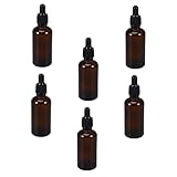 Ipetboom 6PCS Pipettenflaschen 50ml Braune Tropfflaschen Mit Schwarzem Silikonaufsatz Für Ätherische Öle Parfü Und Flüssigkeiten Multi Funktionale Tropfflaschen Für Präzises Dosieren