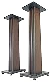 Rockville SS36D Premium-Lautsprecherständer mit dunkler Holzmaserung, 91,4 cm, bis zu 45,4 kg, 2 Stück