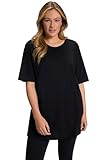 Ulla Popken, Damen, große Größen, Basic-Shirt, Rundhals Schwarz 50-52