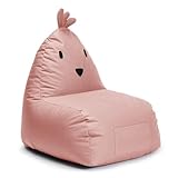 Lumaland Kindersitzsack Chicken | Sitzsack Tier Familie für Kinder | Wasserabweisender Bean Bag für Indoor & Outdoor | Pflegeleichtes Material | 80 x 75 x 75 cm & 3,1 kg leicht [Pink]