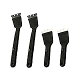 NOLITOY 4 Stück Edelstahl Grillbürste mit Hitzebeständigem Griff Grillbürstenfrei Effektives Grillreinigungswerkzeug für Gasgrill und BBQ Ergonomisch Langlebig