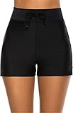 Gellmall Damen Badeshorts mit Innenslip Bikinihose Beach Shorty Quick Dry Bademode Sportshorts mit Kordelzug L
