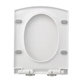 WC-Sitz mit Absenkautomatik, rechteckiges quadratisches Design, Schnellverschluss, 360° verstellbare Scharniere, einfache Installation, langlebiger weißer Deckel für moderne Badezimmer, stilvoll und