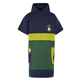 WAVE HAWAII Poncho Pampatar Surfponcho 100% Baumwolle für Körpergrößen von 170 - 200 cm Umkleidehilfe für Schwimmen Strand Surfen Badetuch mit Badeponcho Duschponcho für Damen Herren Erwachsene