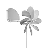 A1004 - SKARAT Speedy20 plus Windrad Windmühle aus Edelstahl (20cm Rotor-Durchmesser), kugelgelagert, mit Windfahne (360° Grad drehbar) - made in Germany