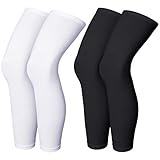 Skylety 2er-Packung Unisex Beinlinge Radsport Sport Radfahren Wadenwärmer Waden Kompression für Herren und Damen(Schwarz und Weiß, L)