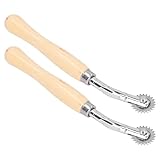 Ausla Tracing Wheel -Nähwerkzeug, Kiefernholzgriff, Edelstahlwalze, 2 -Stc Papier Perforator für Leder und Stoffmarkierung