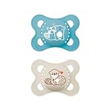 MAM Original Schnuller | Latexschnuller | 0-6 Monate | Schnuller für Neugeborene | stillfreundlich | von Hebammen empfohlen | extra bissfest | Naturkautschuklatex | Bär/Otter | 2 Stück