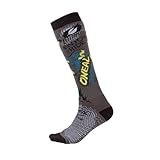 O'NEAL | Mountainbike Motocross Socken | MTB Downhill Freeride | Schweißabsorbierend, Verstärkter Fersen & Sohlenbereich | Pro MX Villain | Unisex | Erwachsene | Grau | One Size