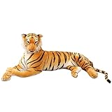 champracer Tiger Kuscheltier Realistische Tiger Plüschtier liegend Stofftier Plüschtier Kinder Plüsch Spielzeug Geburtstagsgeschenk für Kinder (50cm,Gelb)
