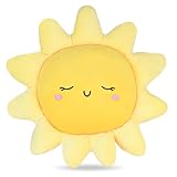 Lächeln Sonne Plüsch Dekokissen - 3D Plüsch Sonnen Geformte Dekorative Kissen, Weiches Niedliches Sonnenkissen für Kinder und Frauen, als Sitzkissen, Bodenkissen, Kinderzimmer Deko, Geschenk, 45 cm