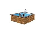 Poolprofi GRE Holzpool Sunbay Quadrat Carra 3,05m x 3,05m x 1,19m Super Komplettset