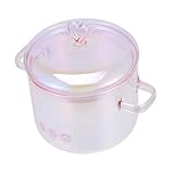 BRIGHTFUFU Glaskochtopf Retro Suppentopf Mit Doppelgriffen Hitzebeständiger Haushalts Eintopftopf Für Induktion Und Gasherd Ideal Für Suppen Und Eintöpfe Transparentes Design