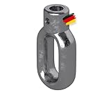 BAUHELD® Markisenöse Metall [Made in Germany] - Halterung für Markisen-Kurbel mit Fleischer-Haken [Oval] - Kurbel-Öse aus hochwertigem Zinkdruckguss - Bohrung 12mm - Querbohrung 4mm - Höhe 63mm