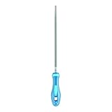 PFERD Werkstattfeile Rund, 200mm, runde Feile, umlaufender Kreuzhieb H1, inkl. Ergonomie-Feilenheft, 11214206 – für die grobe Zerspanung und zum Schruppen geeignet
