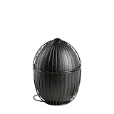APS 30480 Eierkorb 'OVO', schwarzer Metall Eierkorb, Eierbehälter, zum Warmhalten, für ca. 35 Eier, hält den Inhalt durch EPP und Baumwollfutter lange warm, Durchmesser 23 cm, Höhe 31 cm, schwarz