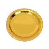 Baluue 25St Einwegteller achatscheiben snack platte buffet platten Festliche Teller geburstagsdeko kompostierbare Teller Mittagsteller Geschirr Partyzubehör Pappteller Papier Golden