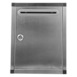 MAGICLULU Edelstahl Wandbriefkasten mit Großer Kapazität Wetterfest und Poliert Sicherer Briefkasten für Außenbereich Professionelle Wandmontage Vorschlags Briefkasten Zufällige Farbe