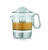 SEVERIN Zitruspresse mit Fruchtfleisch-Regulator, leicht bedienbare und einfach zu reinigende Citruspresse mit XXL-Saftbehälter, 1.0L, 40 W, weiß / Edelstahl-gebürstet, CP 3535