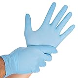 FRANZ MENSCH 1000 Stück Hygostar Untersuchungshandschuhe Safe Virus | Nitril, Karton, blau, 7/S, L: 24cm, Untersuchungshandschuhe, Einweghandschuhe, Nitrilhandschuhe