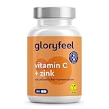 Vitamin C 365 Kapseln - Hochdosiert mit 1000mg + 20mg Zink - Pflanzlich fermentiert & gepuffert (pH-neutral, säurefrei, magenschonend) - Laborgeprüft, vegan ohne Zusätze hergestellt