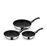 WMF Devil Pfannenset Induktion 3-teilig – Bratpfannen 20, 24, 28 cm – Edelstahl Cromargan Antihaft Pfannen Set, beschichtet, spülmaschinengeeignet, backofenfest, hitzebeständig und kratzfest