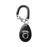 BEAUTYBIGBANG Hundeklicker Knopf Effektive Finger Klicker mit Spiralarmband Haustier Training Werkzeuge für Welpen Verhalten Hundetraining Hundeerziehung für Katzen Pferde (Schwarz)