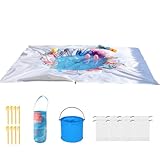 Beach Pool | 6.5x6.5 Ft Paddling-Pool | Sandfest Wasserdicht | Faltbar 2-in-1 -blankett | Outdoor Picknick Urlaub Park Garten Poolside Spaß, Outdoor Sommerspielzeug Für Reisen