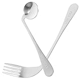 NOLITOY Ergonomisches Essbesteck Set Für Linkshänder Leichte Gebogene Und öffel Als Praktische Esshilfe Für Ältere Menschen Und Patienten Hilfsmittel Zur Unterstützung