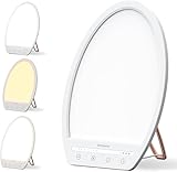 Comfytemp Tageslichtlampe UV-Frei Therapielicht, 10.000 Lux Sonnenlicht lampe, 3 Farbtemperaturen 4 Helligkeitsstufen und Timer, 24x19cm Tageslichtwecker Vollspektrumlicht Verbessert Schlaf