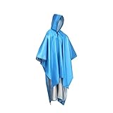 SHENJMAI Regenponchos Multifunktionale Stoff-Aufbewahrungstasche Outdoor 3-in-1 Integrierter Regenmantel Winddicht Und Regendicht for Wandern Radfahren(Blue)