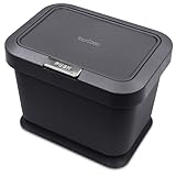 YourCasa® Biomülleimer Küche 5L - geruchsdichter Bio Mülleimer mit Deckel & Knopfdruck-Mechanismus - Komposteimer & Bioabfallbehälter klein für Biomüll (Anthrazit)