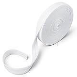 DOPENSPI 20m Einfach Gefaltetes Schrägband, 14mm Weißes Baumwoll Schrägband, Schrägbänder zum Nähen, Saumbänder für Heimwerker, Nähen, Säumen, Paspelieren, Säumen, Binden, Basteln