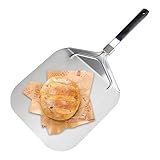 Aluminium-Pizzaschaufel, Metall-Pizzaschieber, kommerzielle Pizzaschaufel, leichte Pizzaschaufel mit langem Griff, leicht, hitzebeständig, Pizzaschaufel zum Backen von Teig, Brot, Gebäck