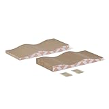 Amazon Basics Kratzbrett für Katzen, Gebogener doppelseitiger Katzenkratzer aus Wellpappe, 41,9cm x 20,6cm x 4,1cm, 2er-Pack, Beige