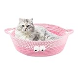 Generisch Katzenkorb Bett,Niedliches Atmungsaktives Kratznest | Baumwoll-Rundkorb Kratzbett Auch Für Hunde,Für Schlafzimmer Wohnzimmer Sommer Kleine Mittelgroße Große Katzen Und Hunde