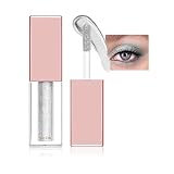 Glitzer Lidschatten Flüssig,Diamond Glitter Eyeliner Liquid,Glitzer Finish Glattes Schimmer Augen Make-up,Langanhaltende Formel Auf Gel-Basis, Schnell Trocknend(01 Diamant weiß)