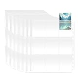810 Pockets Sammelkarten Hüllen, 45 Seiten Pockets Sammelkarten, Doppelseitiger 9 Taschen Seitenschutz, 11 Löcher, Karten Sleeves Transparent, Leere Sammelmappe für Spielkarte, Fußball Karten
