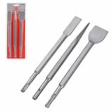 TOPWAY 3-teiliges SDS Plus Meißel-Set 250mm - Flachmeißel, Fliesen-, Spitzmeißel (20, 40mm und Spitz) für den universellen Einsatz 121690