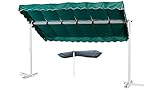 GRASEKAMP Qualität seit 1972 Standmarkise Dubai Grün 375x225cm mit Schutzhülle Terrassenüberdachung Raffmarkise Mobile Markise Ziehharmonika