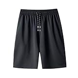 yuOL-Re Leichte Sommerhose Herren üBergröße Sommer Sommer-Shorts Kurze Hose mit Taschen Stretch Bermuda Cargohose Kurz Elastische Taille Herrenshorts Wandershorts Knielang Lässig Fitnesshose