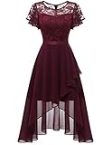 Wedtrend Cocktailkleid Damen Elegant für Hochzeit Abendkleider Kurz Hochzeit Kleid Jugendweihe Kleider Brautkleid Elegant Rotes Kleid Damen WT0303BurgundyS
