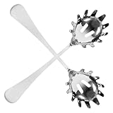 Alipis 2 Stück Edelstahl Spaghettilöffel Praktischer Nudellöffel mit Ergonomischem Griff Rostfrei Leicht zu Reinigen für Pasta Nudeln und Bistro eis Vielseitiges Küchenutensil