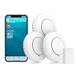Smart Rachmelder 3 St. Feuermelder WLAN Rauchmelder mit Hub funktioniert mit Apple HomeKit Schlafzimmertauglich Brandmelder mit Stummschaltung und Selbsttest Funktion Geprüft nach DIN EN 14604